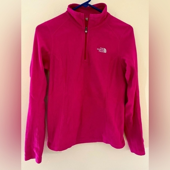 The North Face Women’s Pink 1/4 Zip Up Fleece Sweater Size Small - Picture 1 of 3